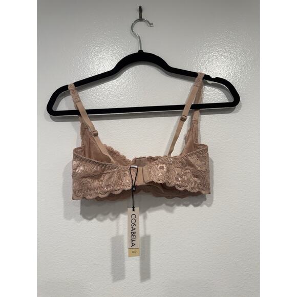 Cosabella Never Say Never Lace Balconette Bra Size 32C Underwire Mandorla - Picture 2 of 7